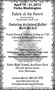 Fabric of the Forest Quilt Show Forks Washington