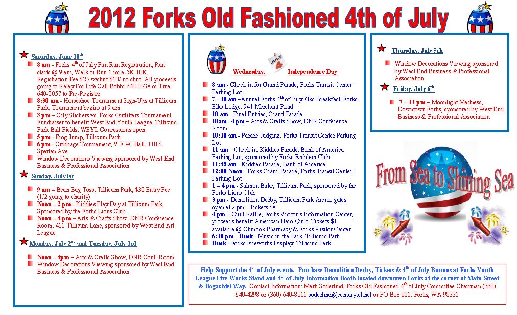 Forks 4th of July Schedule