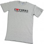 I Love Forks Washington T-Shirt (Sport Gray)