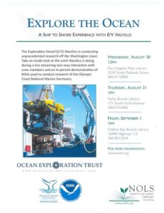 Explore the Ocean a Ship to Shore Experience with E/V Nautilus @ North Olympic Library System Forks Branch | Forks | Washington | United States