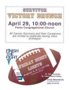 Relay for Life Victory Brunch @ Forks Congregational Church | Forks | Washington | United States