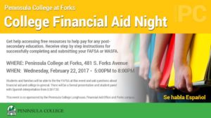 College Financial Aid Night @ Peninsula College | Forks | Washington | United States