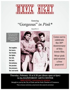 THIRD THURSDAY MOVIE Presents "Gorgeous in Pink" @ Rainforest Arts Center | Forks | Washington | United States