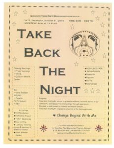 Take Back The Night @ Akalat Center | La Push | Washington | United States