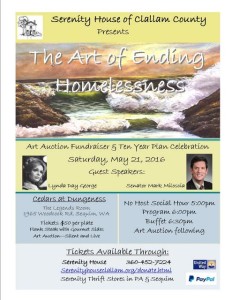 Serenity House Of Clallam County Presents: The Art Of Ending Homelessness @ Cedars at Dungeness in The Legend Room | Sequim | Washington | United States