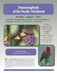 Hummingbirds of the Pacific Northwest @ North Olympic Library System Forks Branch | Forks | Washington | United States
