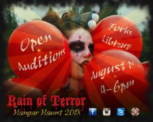 "Rain of Terror" Haunted House Auditions @ NOLS: The Forks Branch Library | Forks | Washington | United States