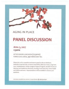 Aging In Place Panel Discussion @ Forks Elks Lodge | Forks | Washington | United States