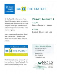 BE THE MATCH @ Froks Branch Library | Forks | Washington | United States