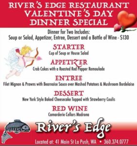 River's Edge Valentine Special @ River's Edge Restaurant | La Push | Washington | United States