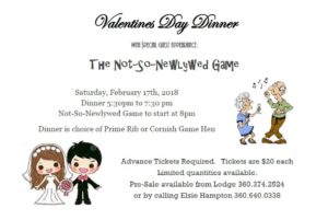 Valentines Day Dinner and The Not-So-Newlywed Game @ Forks Elks Lodge | Forks | Washington | United States