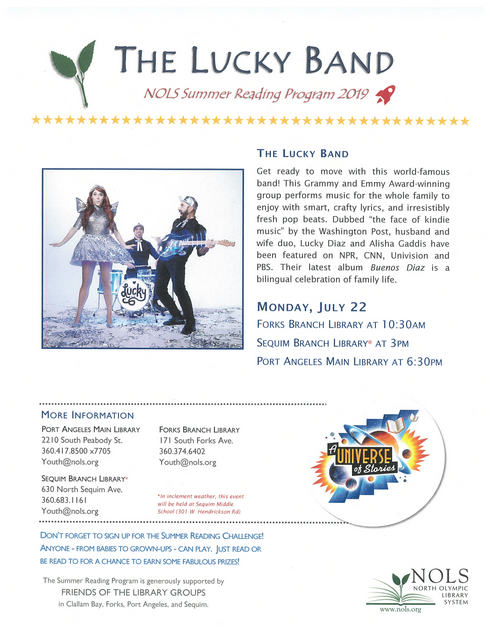 The Lucky Band at Forks Library @ Forks Branch Library | Forks | Washington | United States