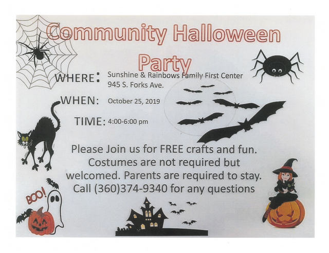 Community Halloween Party @ Sunshine & Rainbows Family First Center | Forks | Washington | United States