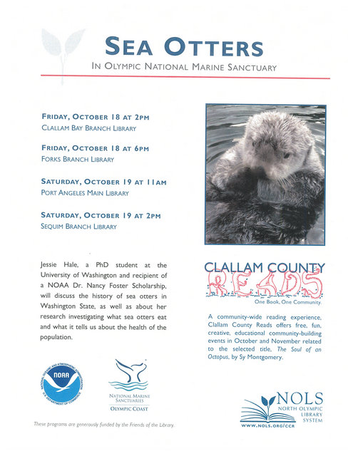 Sea Otters In Olympic National Marine Sanctuary @ Forks Branch Library | Forks | Washington | United States