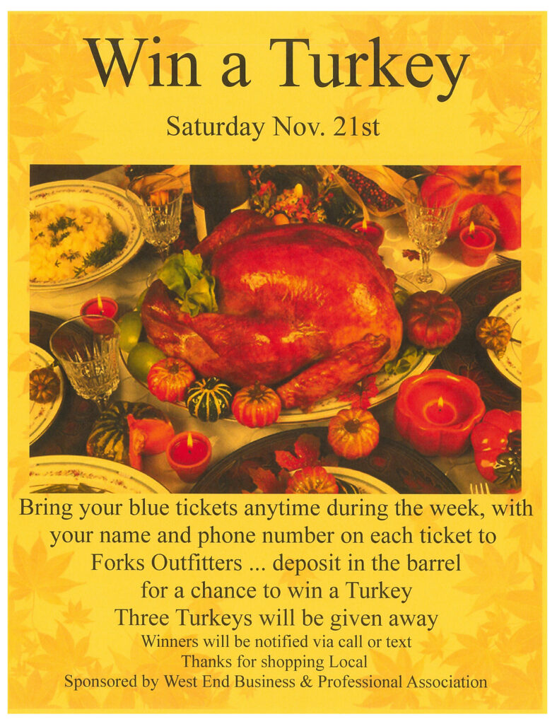 Win A Turkey!! @ Forks Outfitters | Forks | Washington | United States