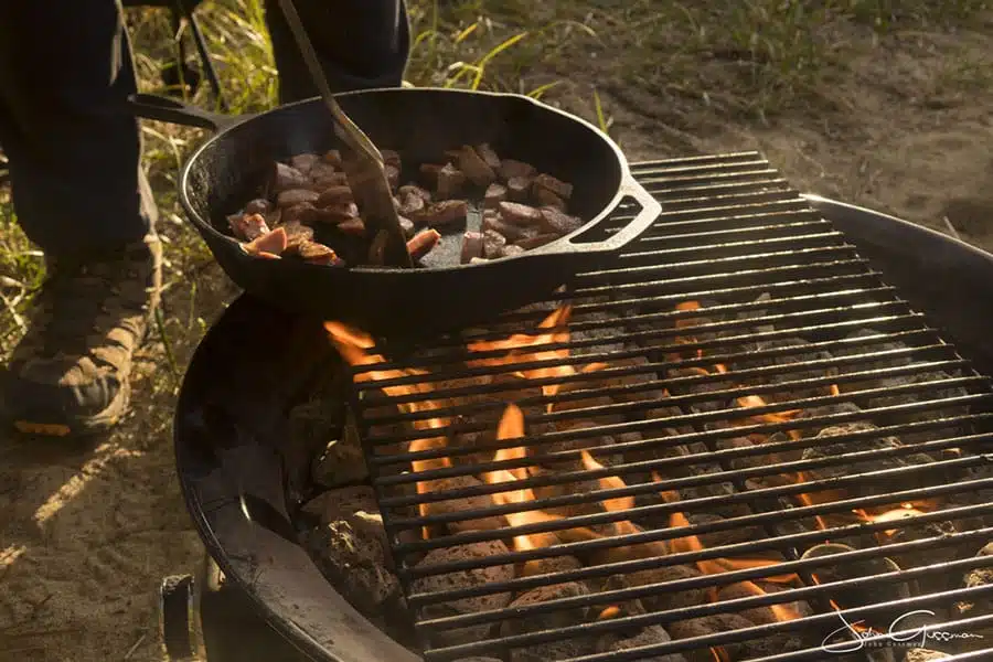 Camping over fire