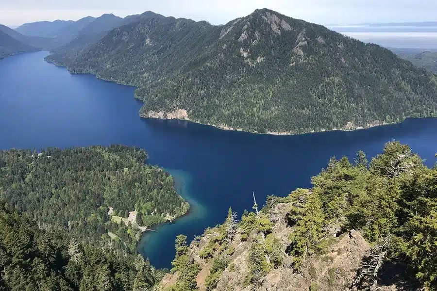 aerial of lake crecent