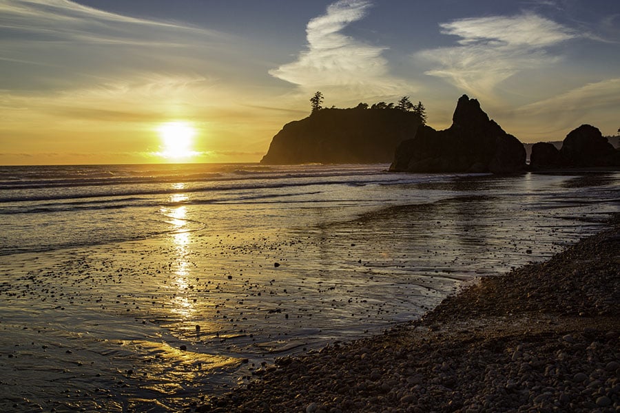 Sparkling waters at Ruby Beach
